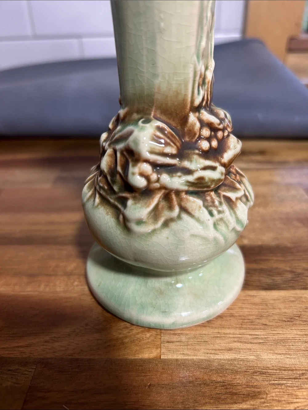 1950’s Mc Coy Ceramic Green Bird nesting Bud Vase - vintage